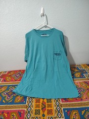 Yeti Tshirt spell out Graphic 2XLarge Blue cotton free shipping B120
