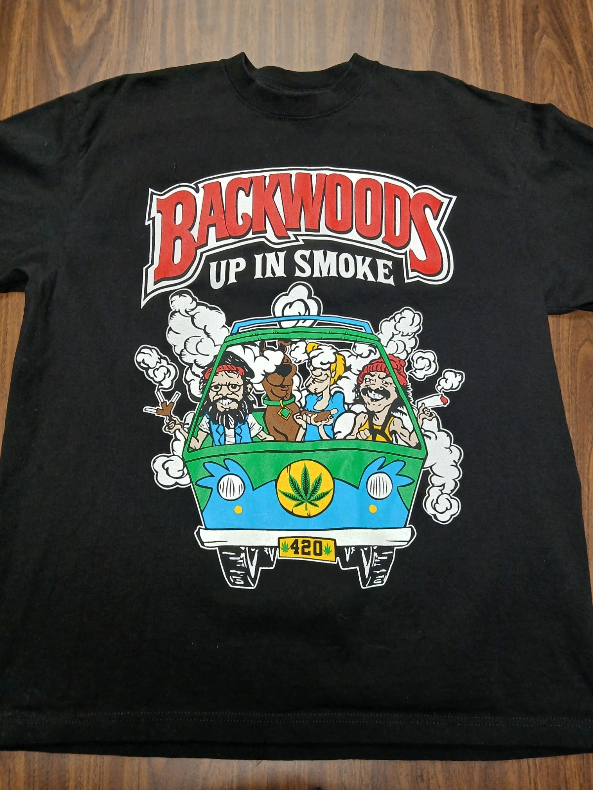 Shaka Wear Cheech Chong Backwoods Scooby Doo Tee XL Black