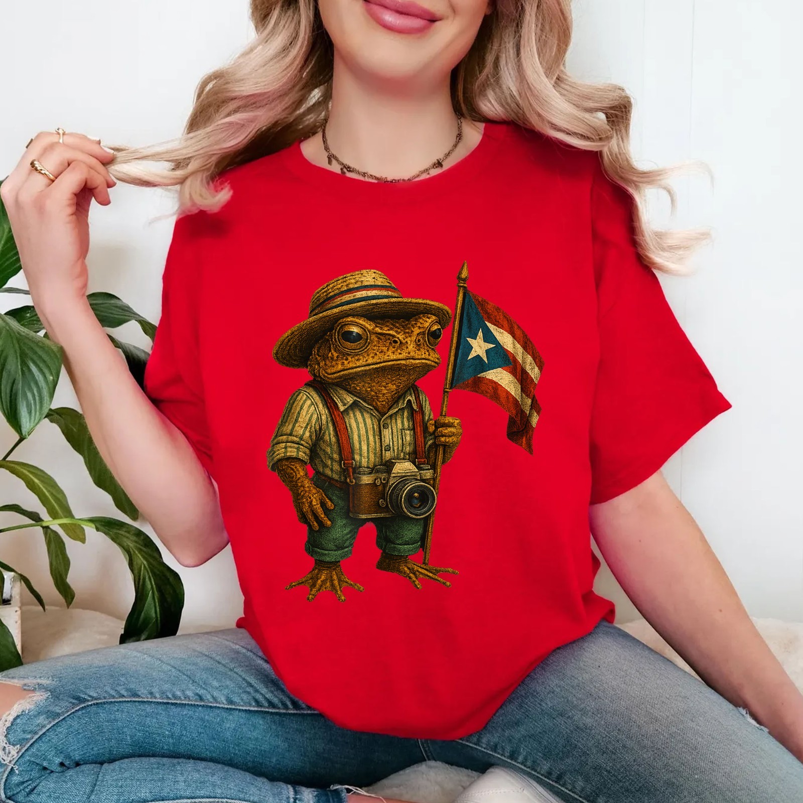 Coqui Frog Puerto Rico Puerto Rican Flag Taino Boricua T-Shirt gallery