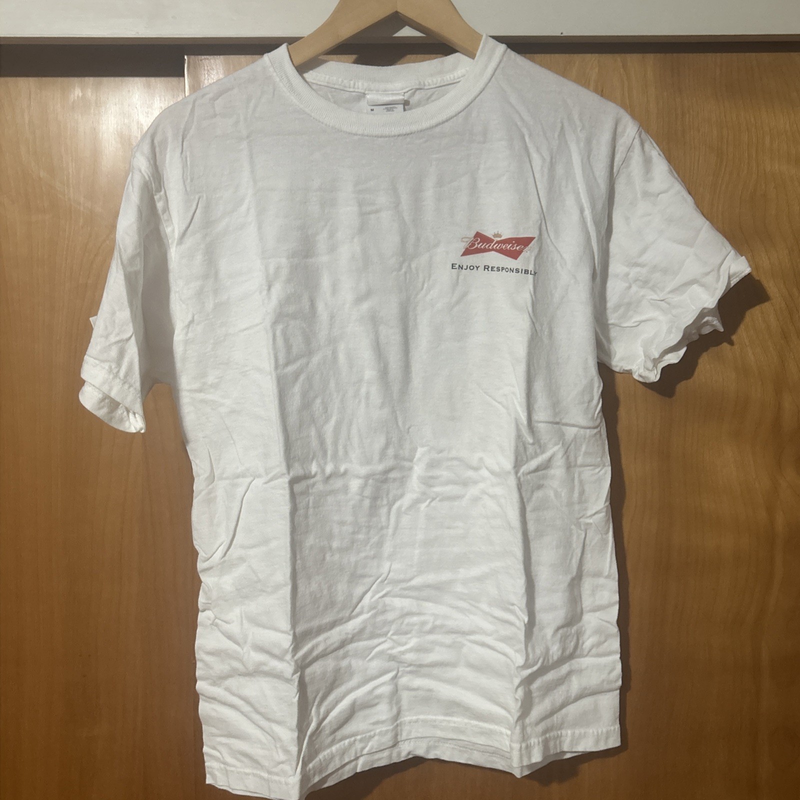 Budweiser “King Of Beers” Short Sleeve White T-Shirt Never Worn! Smoke Free Home