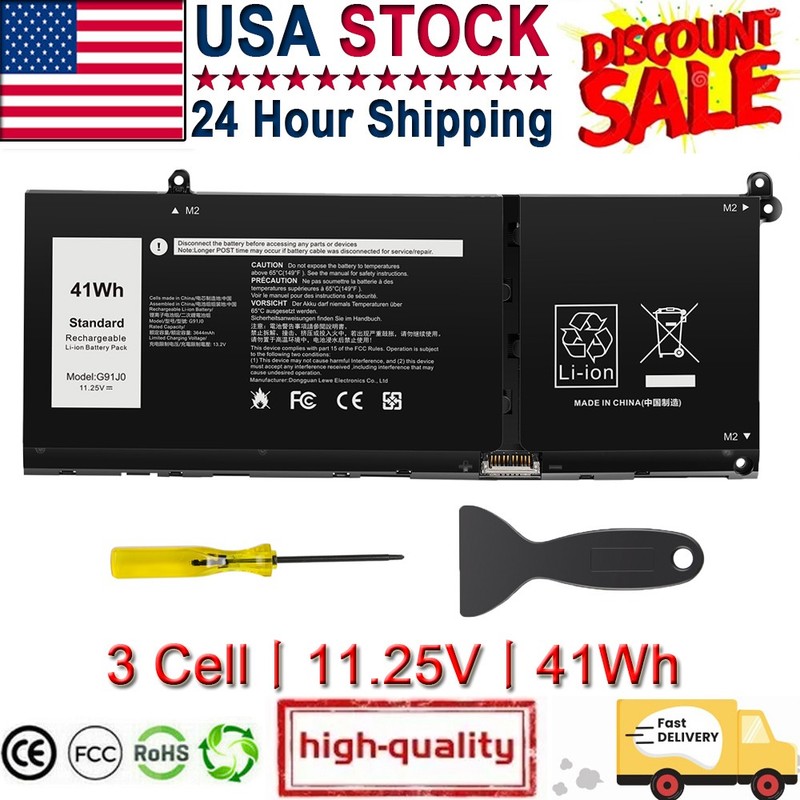 LOT G91J0 BATTERY FOR DELL LATITUDE 3320 3420 3520 INSPIRON 5310 5410 5415 5418