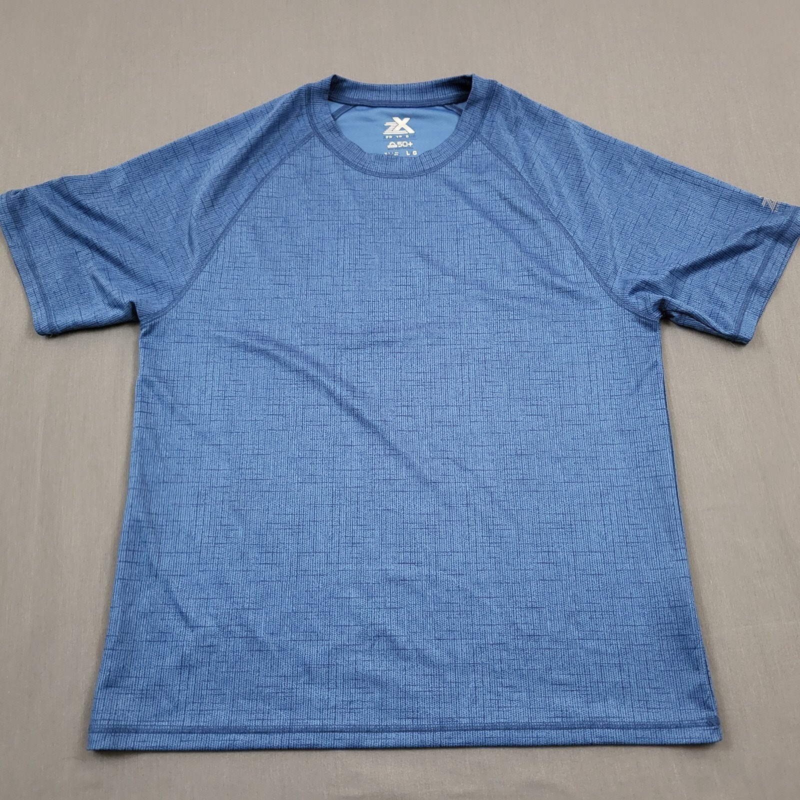 Zeroxposur Shirt Mens Large L Short Sleeve UPF 50+ Sun Protection Woven Blue