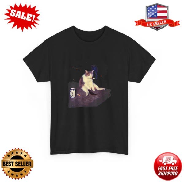 Cigarette Kitten Funny Shirt, Smoking Cat Meme Lovers Women Men Shirt gallery
