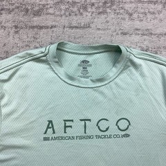 Aftco Shirt Large Green Performance Camp Fishing Hike Boat Shark Outdoors Mens