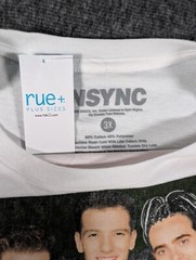 Rue21+ Plus Zeeks 3XL Nsync White shirt christmas Cottonpolyester NWT