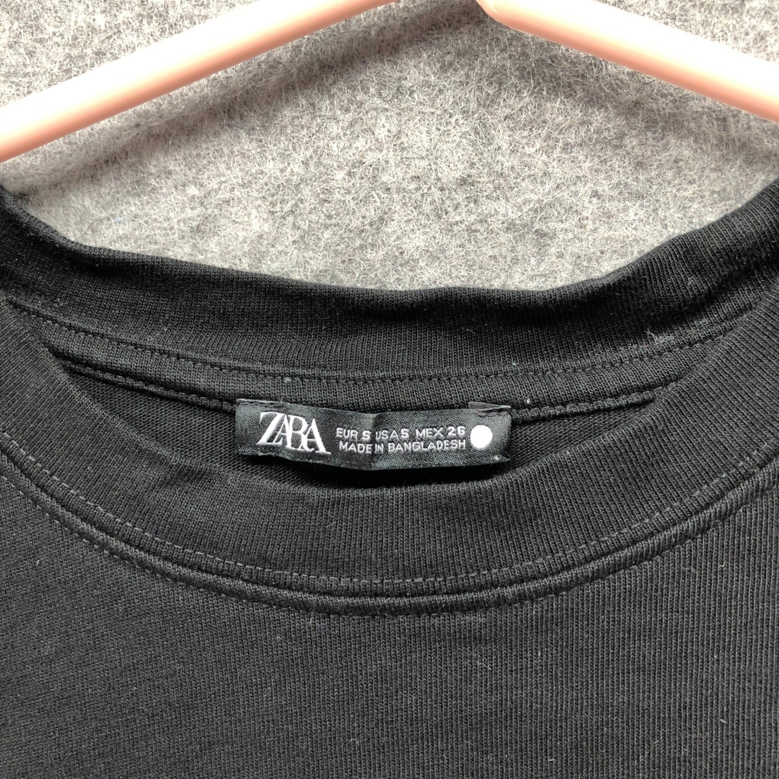 Zara Long Sleeve T Shirt Mens S Crewneck Cotton Cuff Sleeves Solid Basic gallery