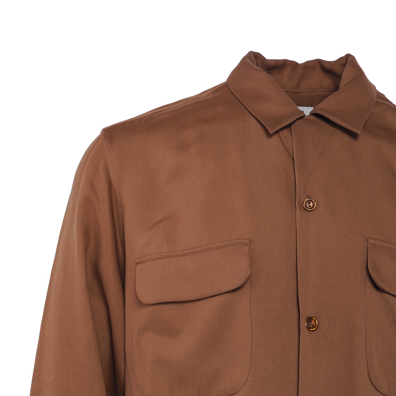 Sandro Paris shirt brown size L men's long sleeve shirt lyocell viscose shpcm00558 gallery