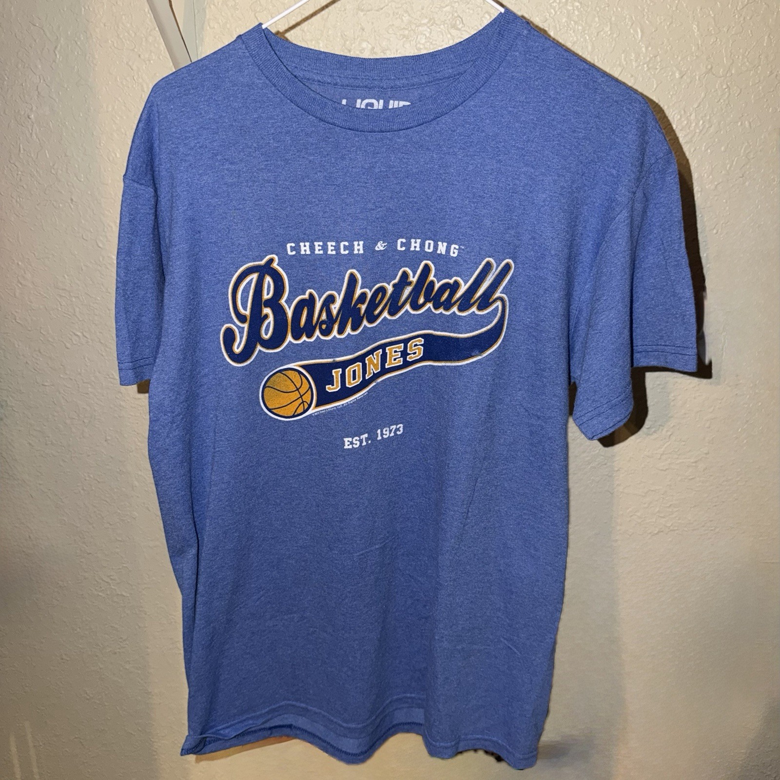 Vintage Liquid Blue Men's M Blue Cheech & Chong Basketball Jones Graphic T-Shirt gallery