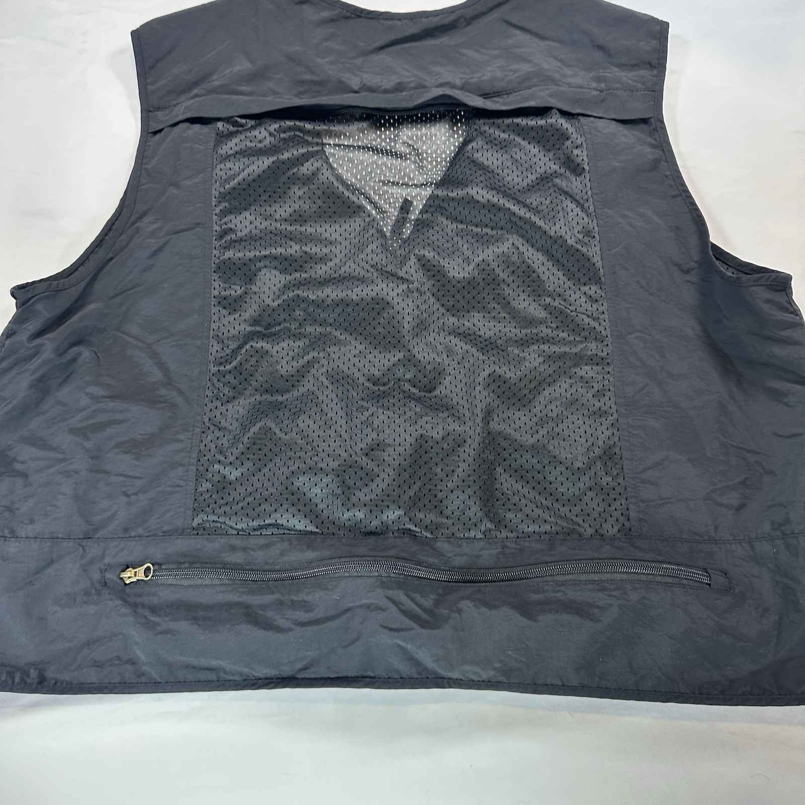 Mens Leisure Sports Multi Pocket Vest Fishing Outdoor Vest Solid Color Sz XL gallery