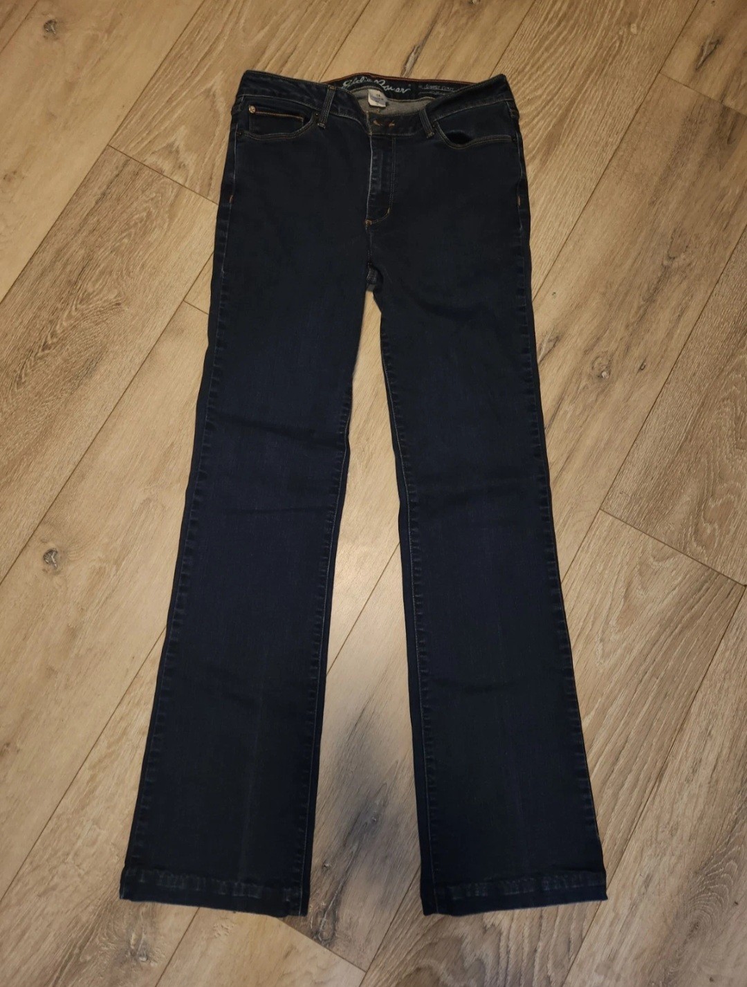 Eddie Bauer Slightly Curvy Boot Cut Dark Wash Blue Jeans Women’s Size T8