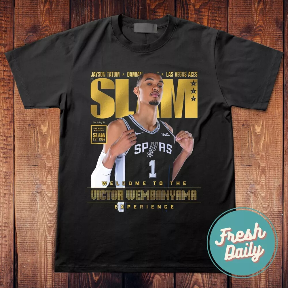 Spurs Retro Roster Wembanyama Castle Arcade Graphic Tee gallery
