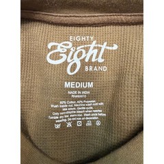Eighty Brand Men’s Medium Olive Green Long Sleeve Thermal Shirt Melting Skull