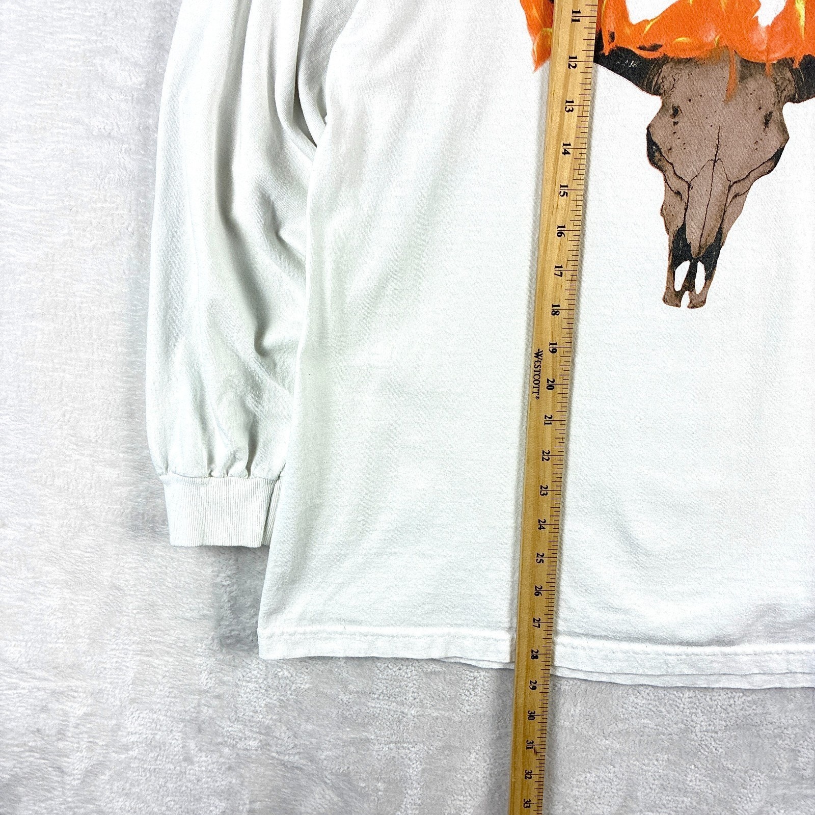 Pleasures Shirt Mens L White Cow Ranger Skull Flames Streetwear Skater Punk gallery