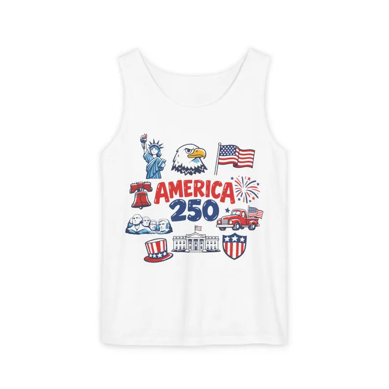 4th of July America Doodle Patriotic USA Tank Top gallery