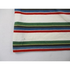 Guess Shirt Mens Medium White Multicolor Striped Embroidered Logo Retro Y2K
