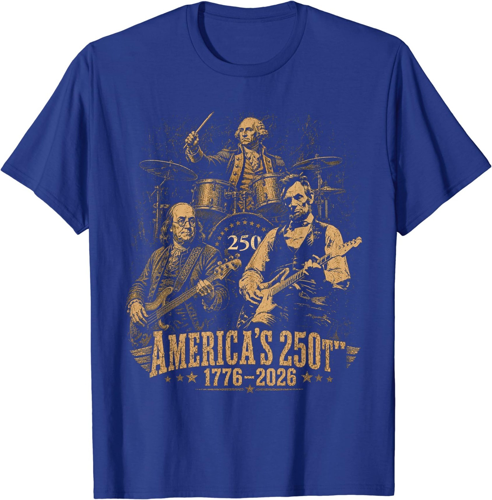 250 Years Patriot Guitar Drum Band American Flag 1776 2026 T-Shirt gallery