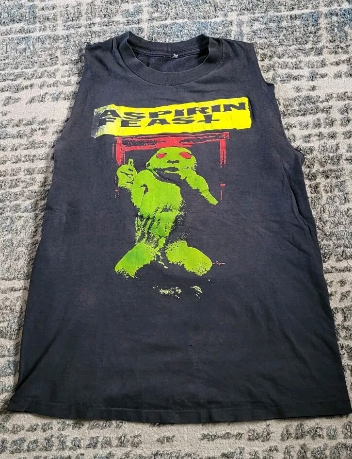 Rare Vtg 90’s Single Stitch ASPIRIN FEAST band T-shirt (See Photos)