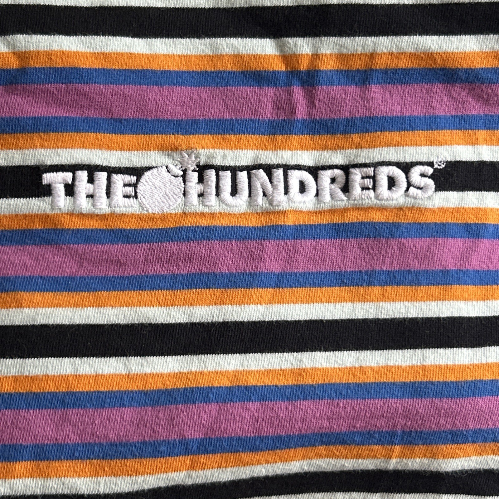 The Hundreds Multi-Color Striped T-Shirt Size Medium Y2K Vintage gallery