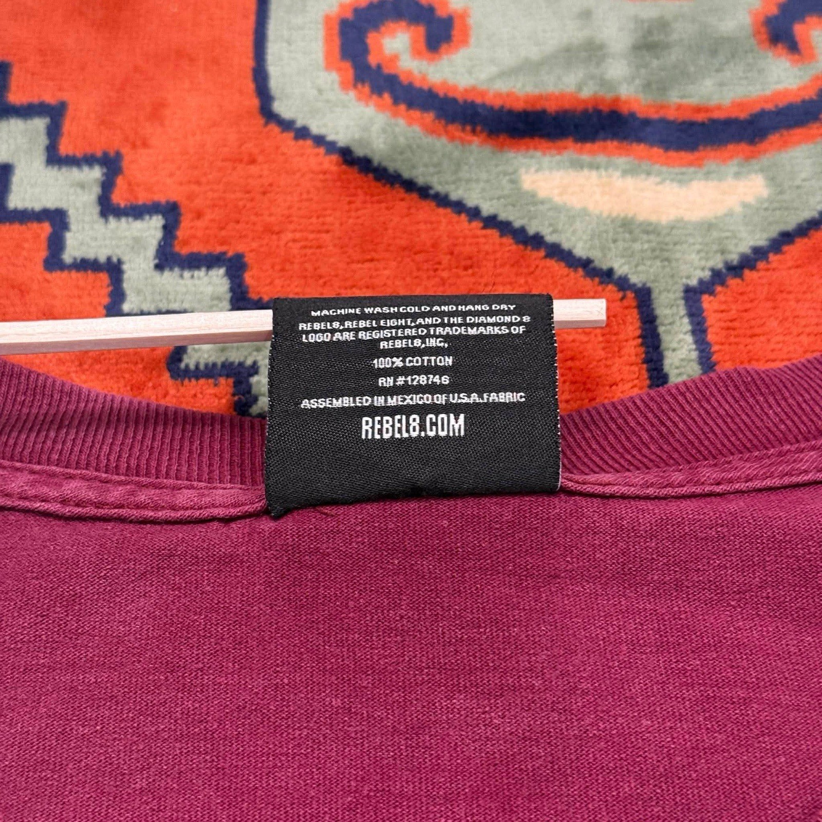 Rebel8 Rebel Eight Maroon T-Shirt Men's 2XL gallery