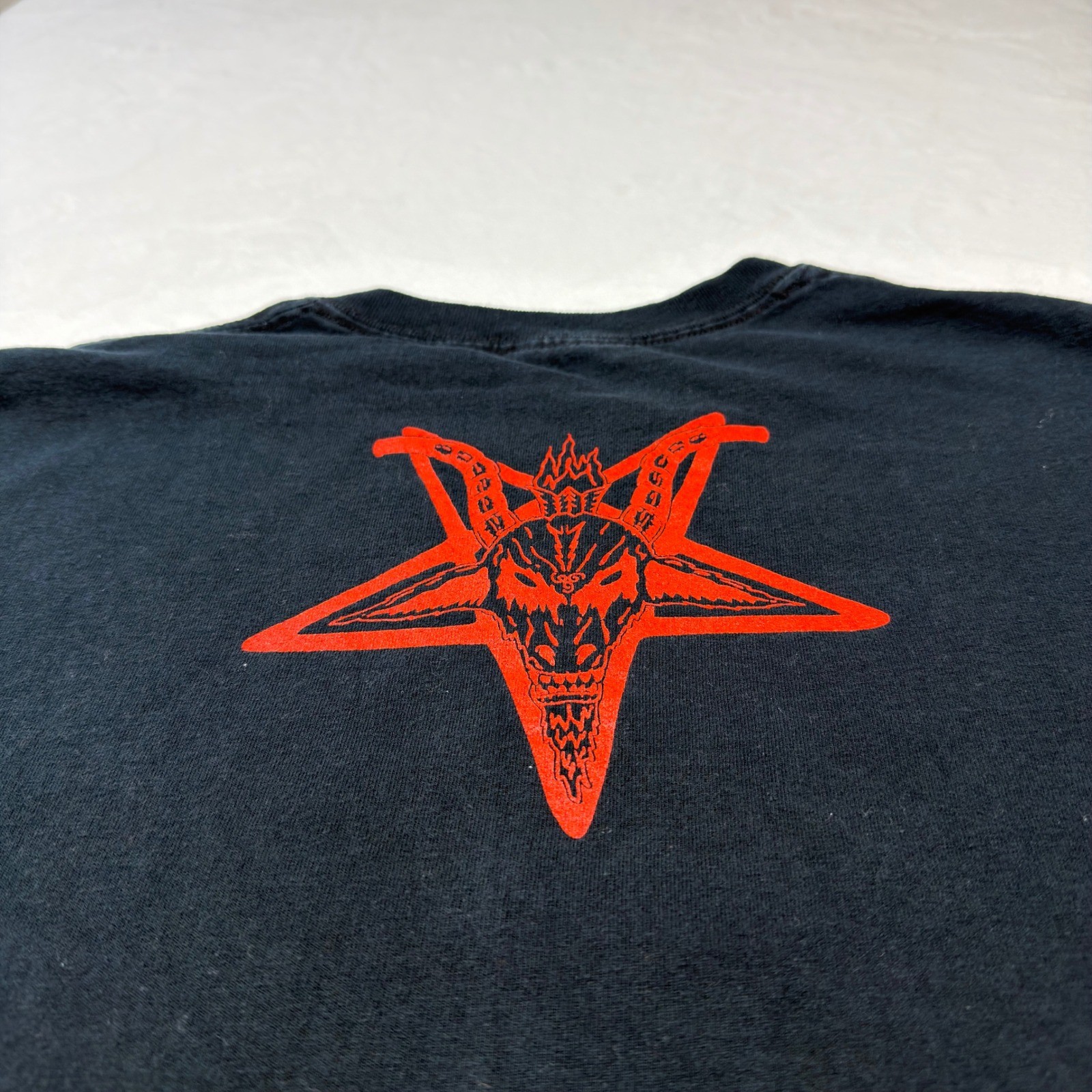 Death Machine Graphic T Shirt Mens XL Black Good Baphomet Pentagram Metal Tee gallery