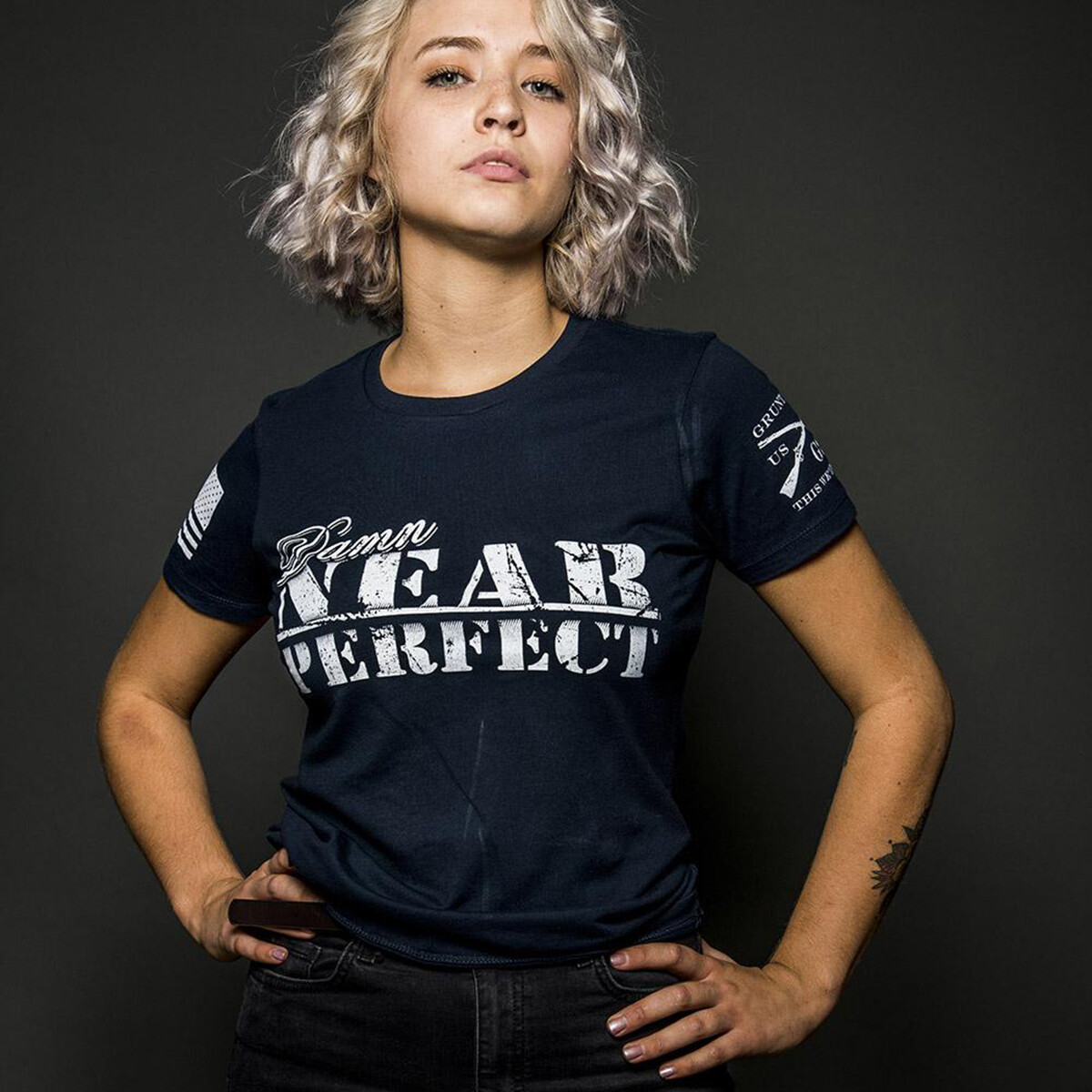 Grunt Style Women's Damn Near Perfect Crewneck T-Shirt - Midnight Navy gallery