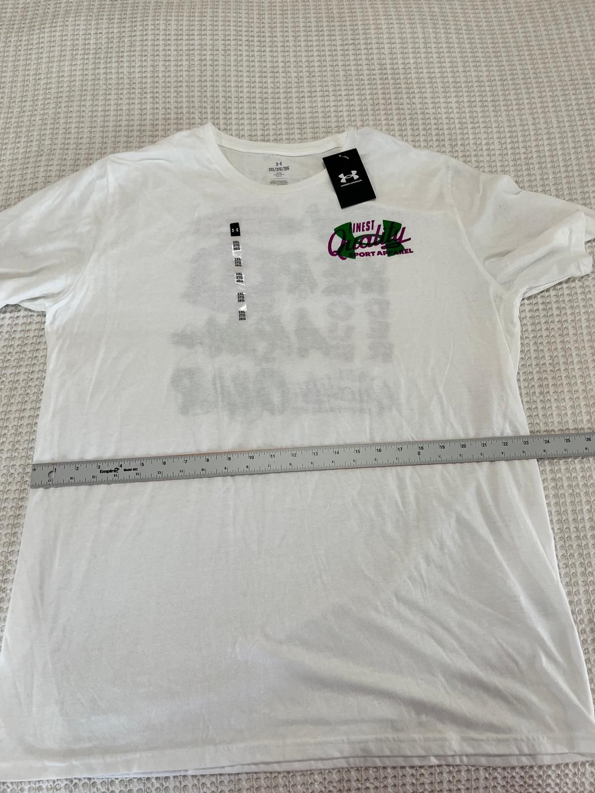 Under Armour Men's Extra Large XXL 2XL Vintage Type T-Shirt White Loose NWT gallery
