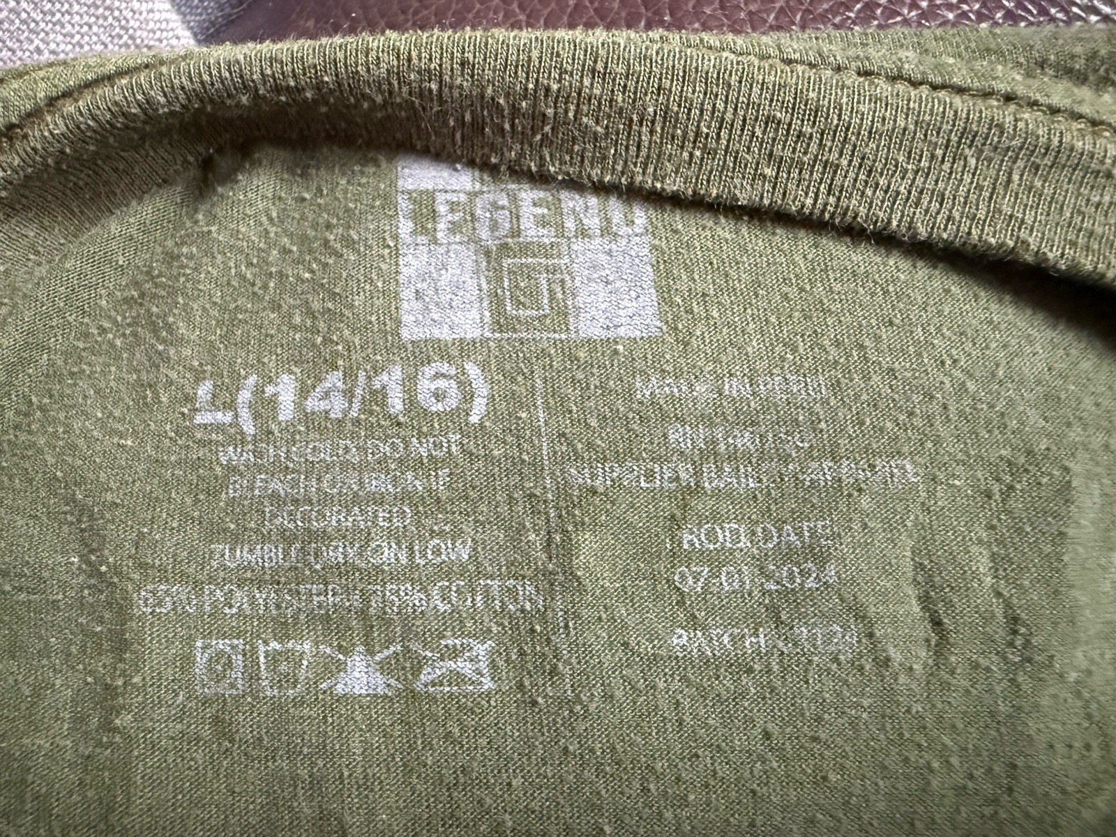 Shirt Youth Sz L 14/16 Olive Green Lucky Charm Sewn Voodoo Bear No Luck gallery