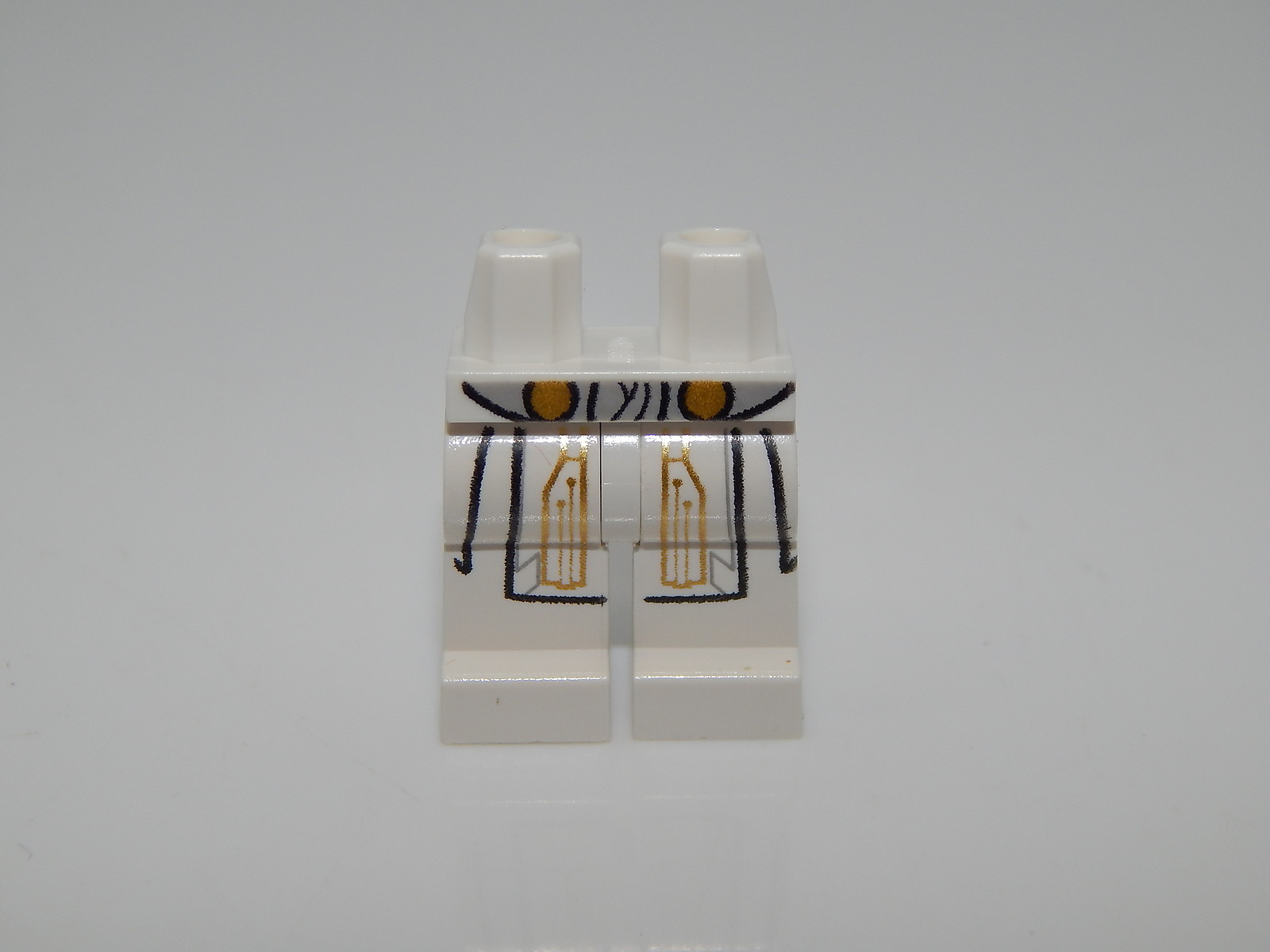 Lego White Hips and Legs with SW Jedi Robe with Gold Markings Pattern #L6