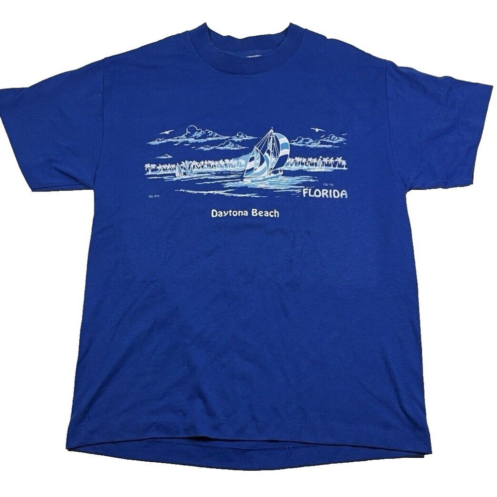 Tee Jays Daytona Beach Tshirt M Florida Vintage 90s Single Stitch made in USA
