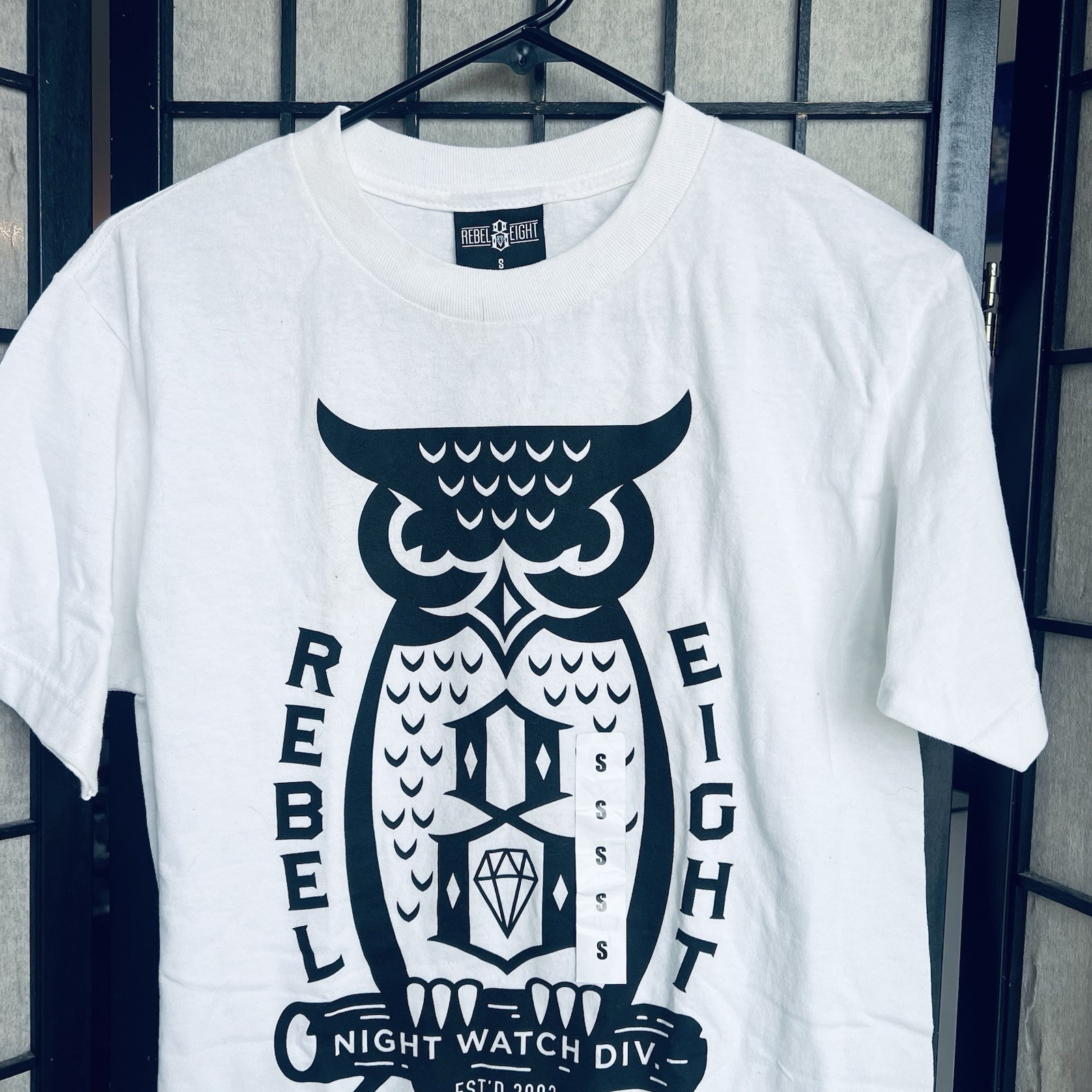 Rebel Eight Graphic T-shirt Men Sz S White Short Sleeve gallery