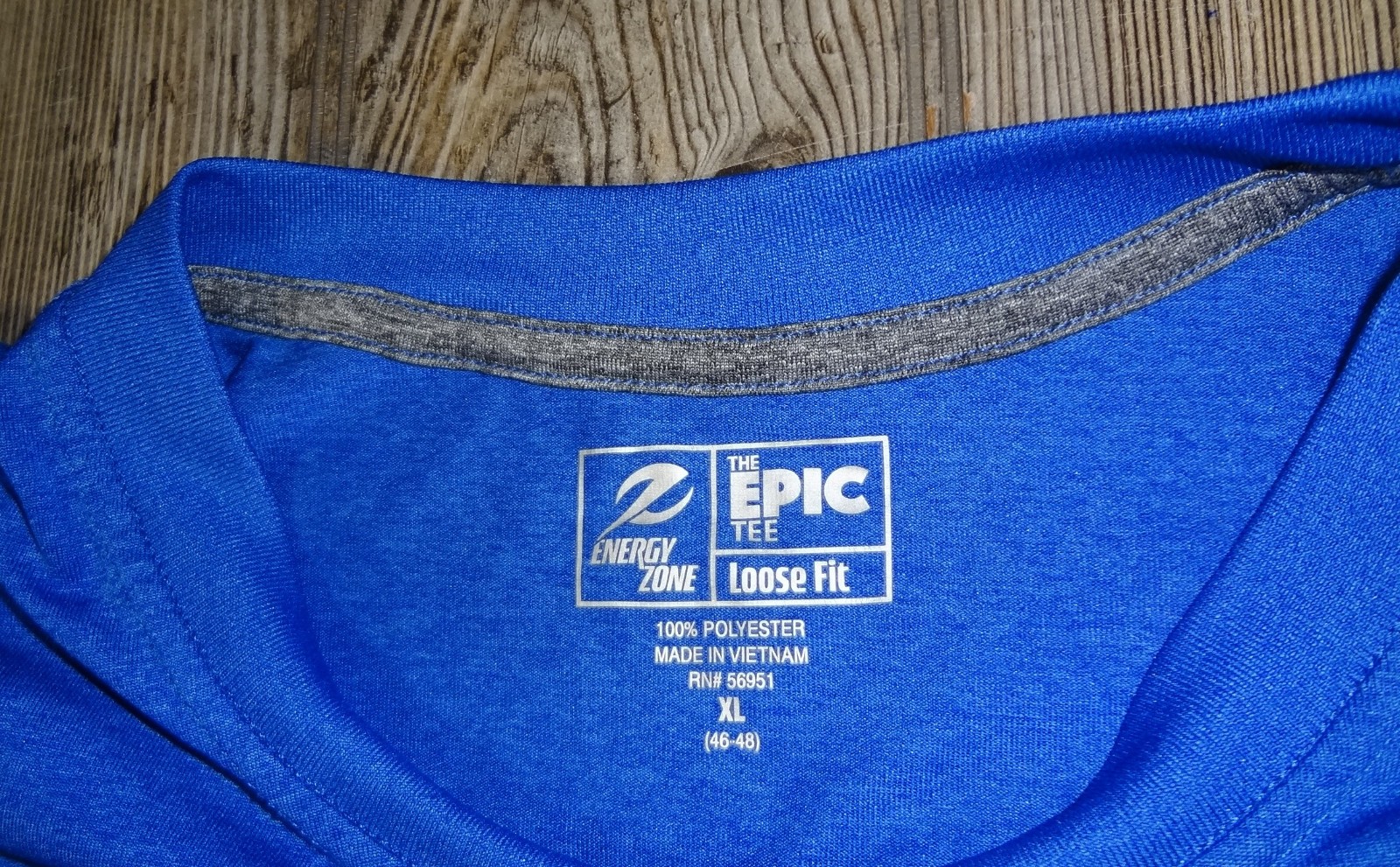 Epic Energy Zone Men's Blue Polyester Short Slv Loose Fit T-Shirt Sz XL46-48 gallery