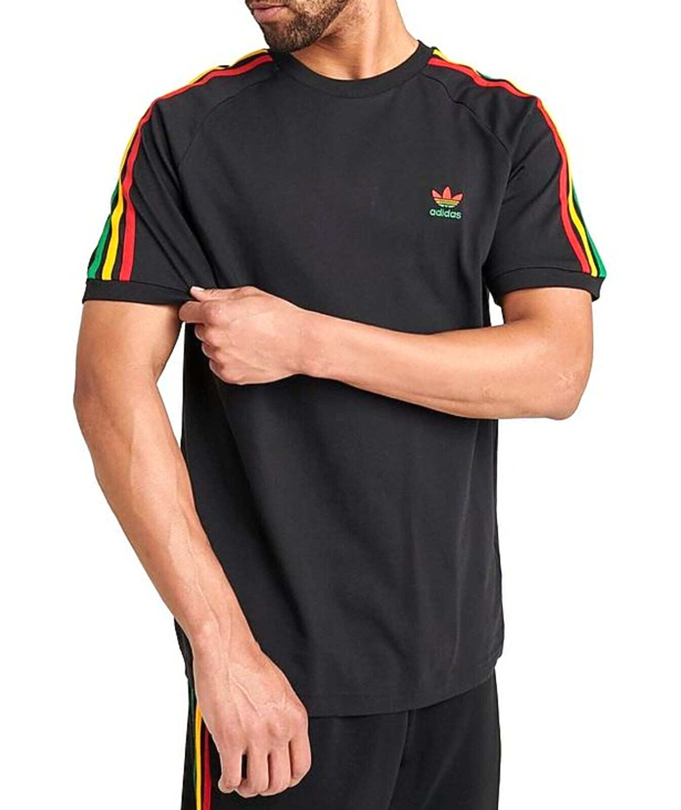 NEW MENS ADIDAS ORIGINALS JAMAICA 3 STRIPES TREFOIL SHIRT ~SIZE MEDIUM IN877