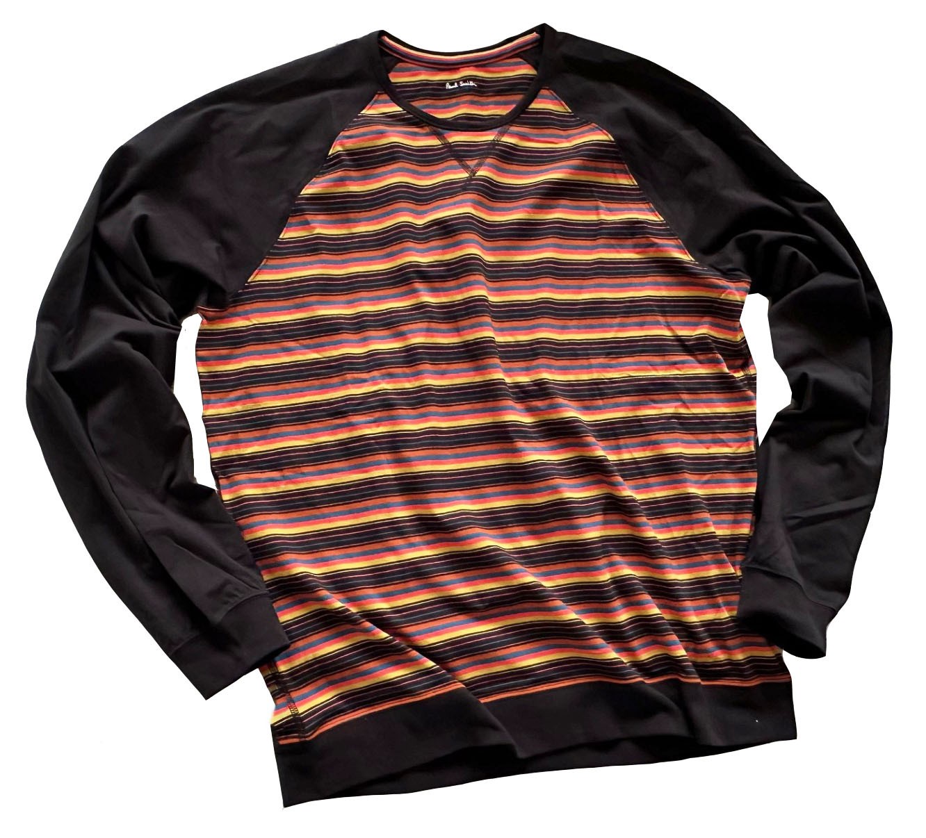 PAUL SMITH LONG SLEEVES STRIPED COTTON MULTICOLOURED T-SHIRT TOP RARE BNWT SZ-XL gallery