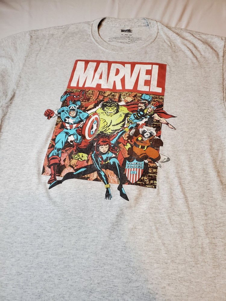 MARVEL COMICS T SHIRT MENS GOLDEN AGE AVENGERS XL GRAY 21.5×29