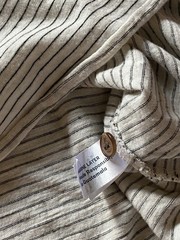 Men’s Marine Layer Long Sleeve Henley Shirt M/L White Striped Cotton Blend