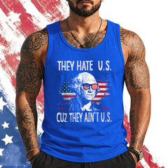 They Hate Us Cuz They Ain’t Us Funny 4th Of July Usa Flag Tank Top