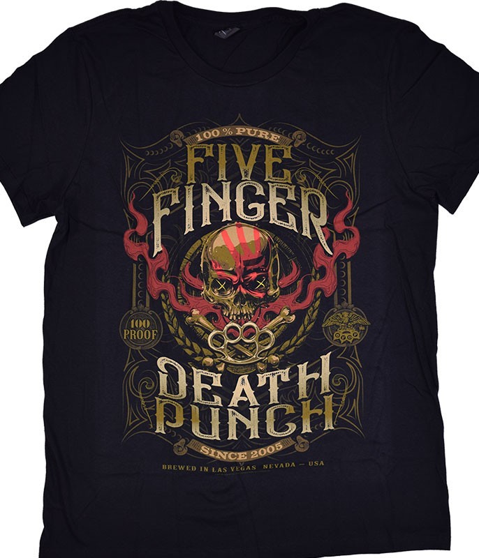 [Limited Edition] Vintage Five Finger Death Punch Hundred Proof Black T-Shirt Li gallery