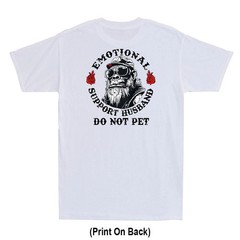 Emotional Support Husband Do Not Pet Funny Monkey (Print On Back) Men’s T-Shirt