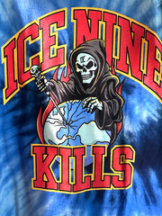 Ice Nine Kills grim reaper blue tie tee dye shirt Large 2023 release 100% cotton