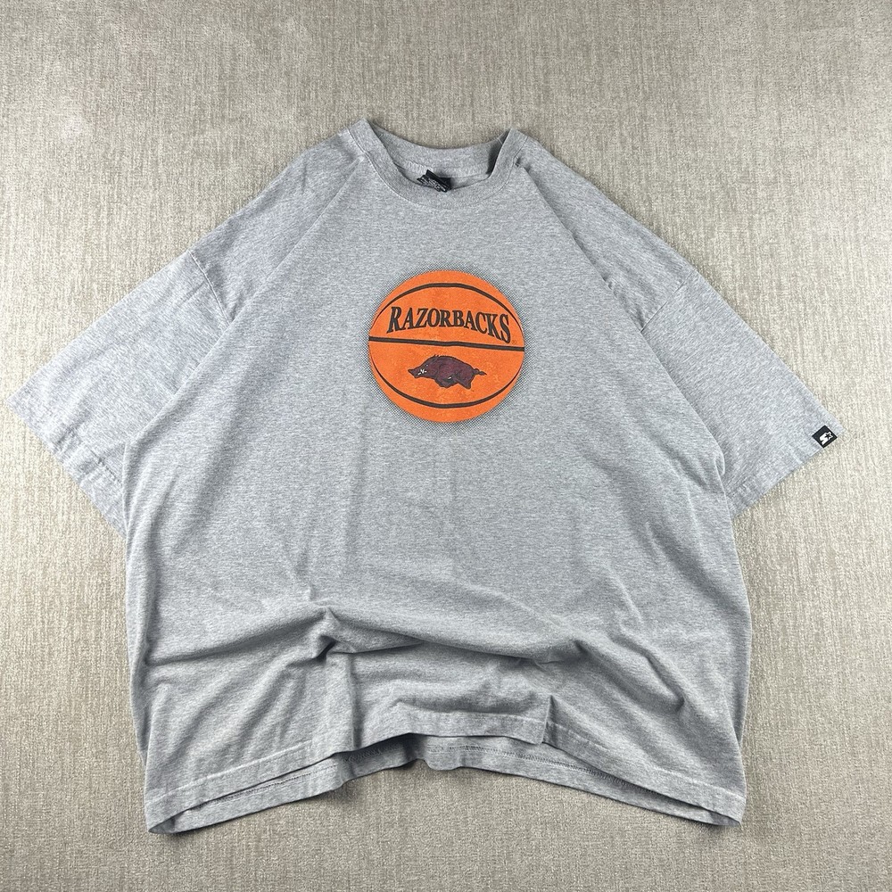 Vintage Y2K Arkansas Razorbacks Starter Shirt 2XL Textured Basketball Graphic