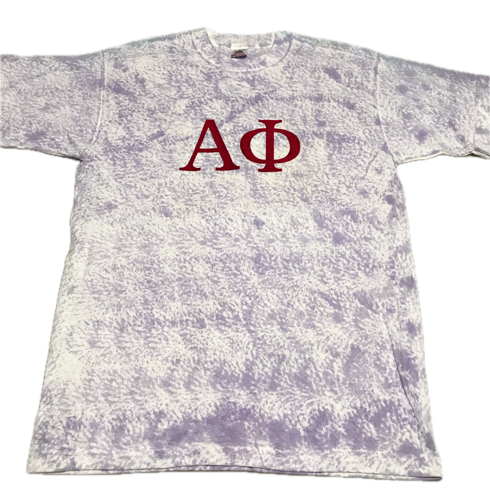 Vintage Alpha Phi Fraternity Sorority T-Shirt Adult Size Large Purple Tie Dye