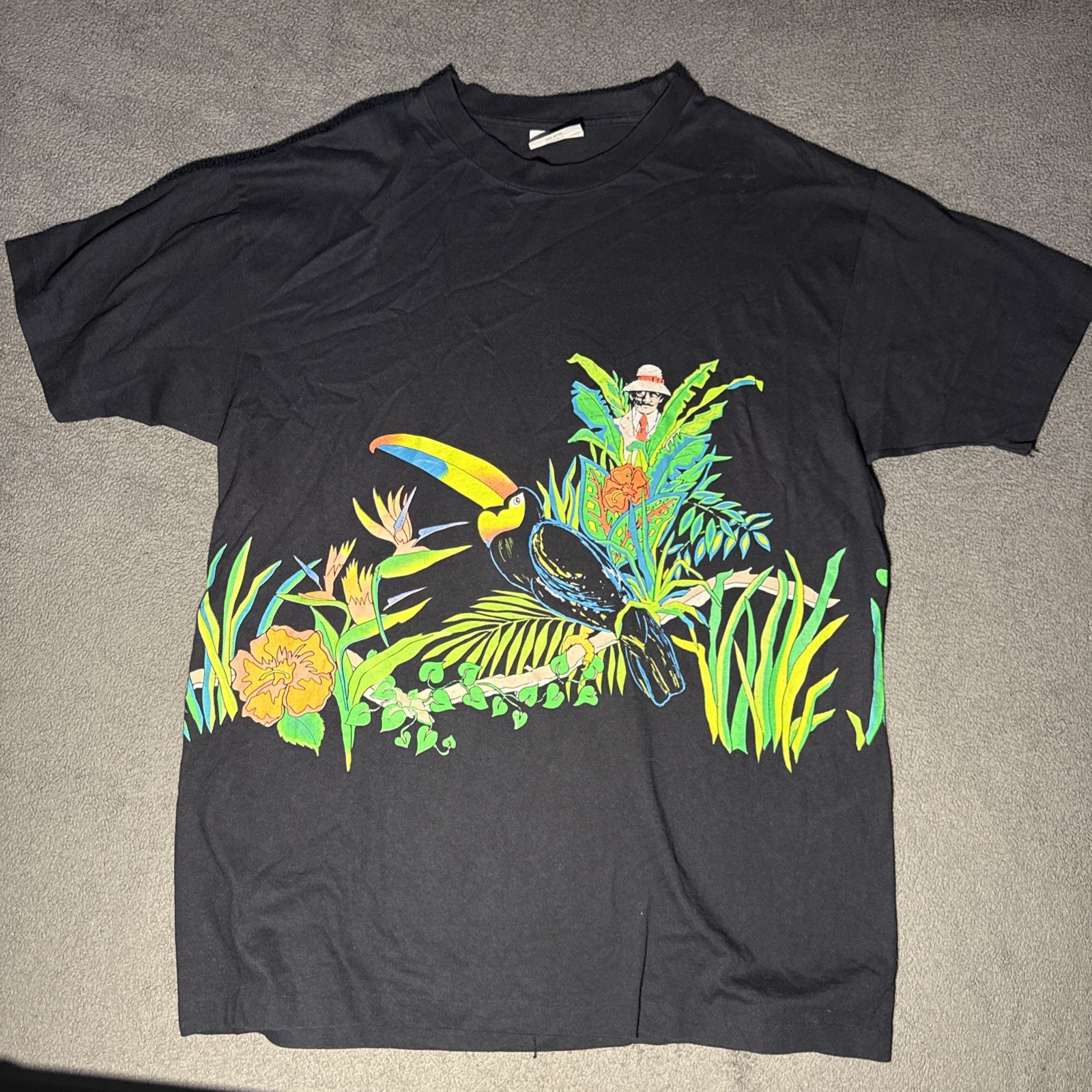 Vintage Panama Jack Shirt One Size Toucan Parrot Wrap Around T-Shirt Made In Us gallery