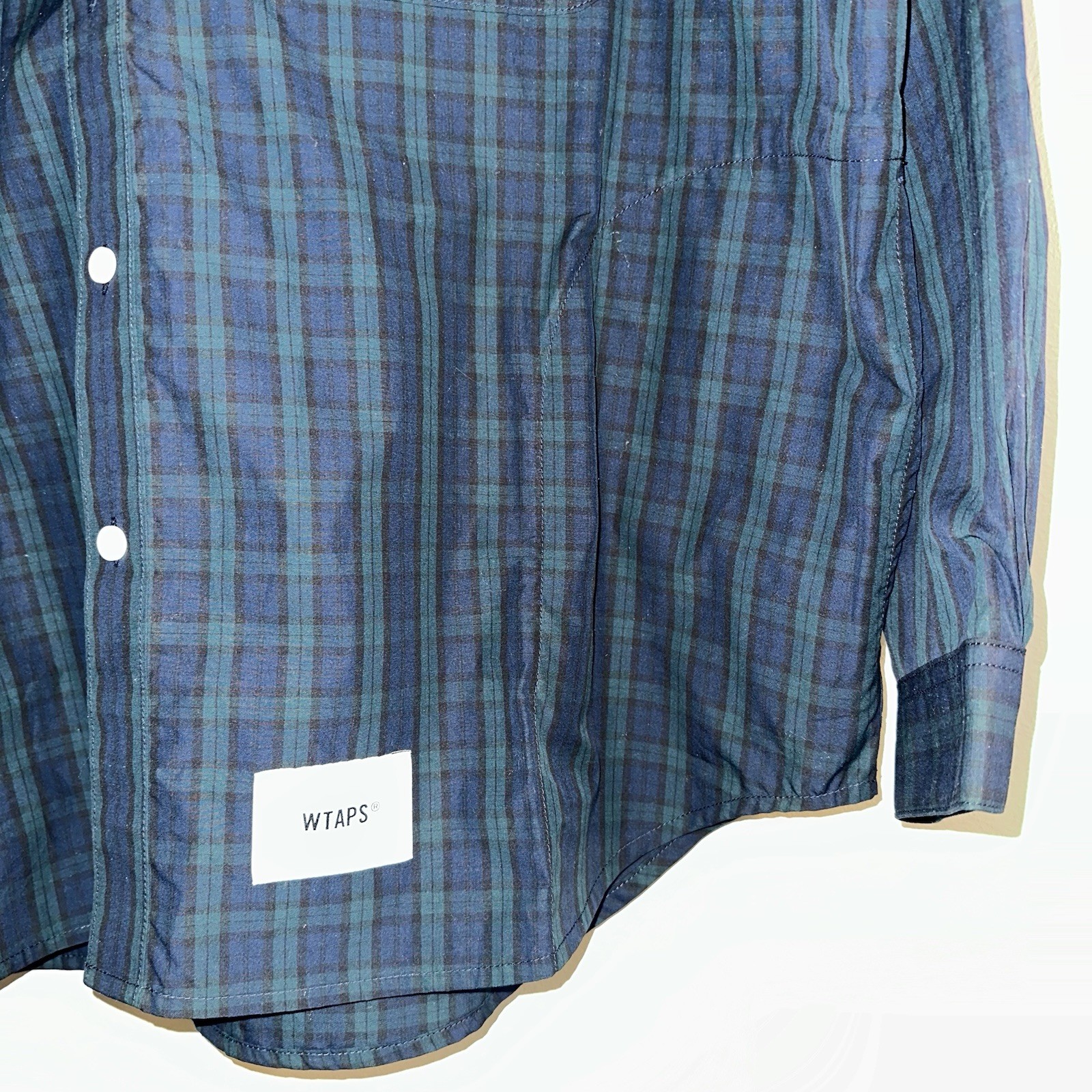 WTAPS Broadcloth Black Watch Check Shirt In Green Men’s (3) Large gallery