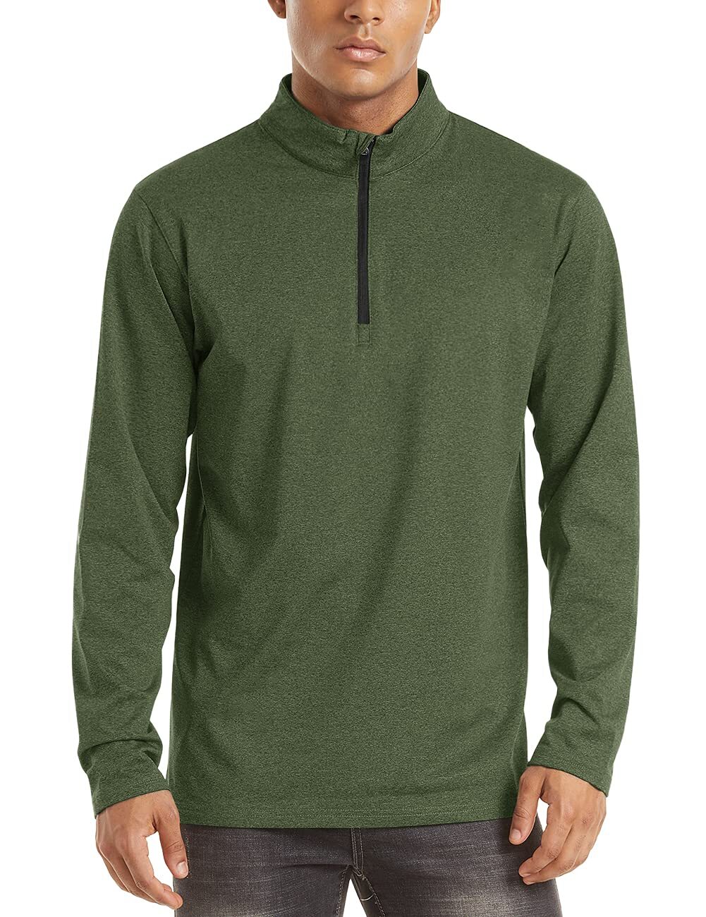 Men's 1/4 Zip Pullover Sweater Lightweight Long Sleeve Gym Workout Outdoor Shirt gallery