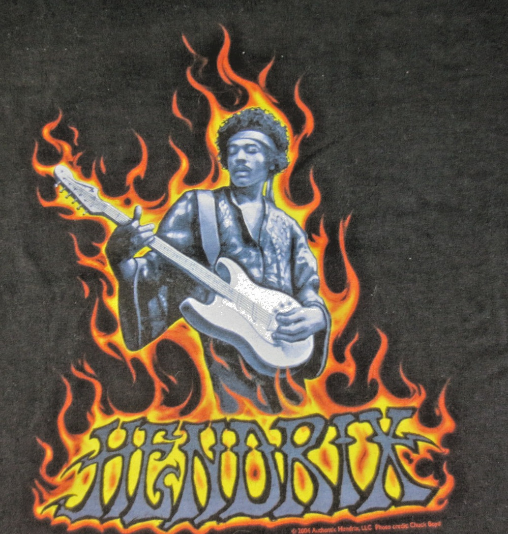 Jimi Hendrix "Flames Graphic" T-Shirt Size-2XL, Alstyle Apparel Tag (C81) gallery