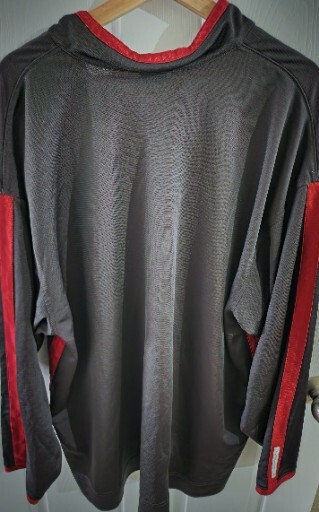 VTG Air Jordan Red Black Long Sleeve Pullover 1/4 Zip Jacket Men's Size Large gallery