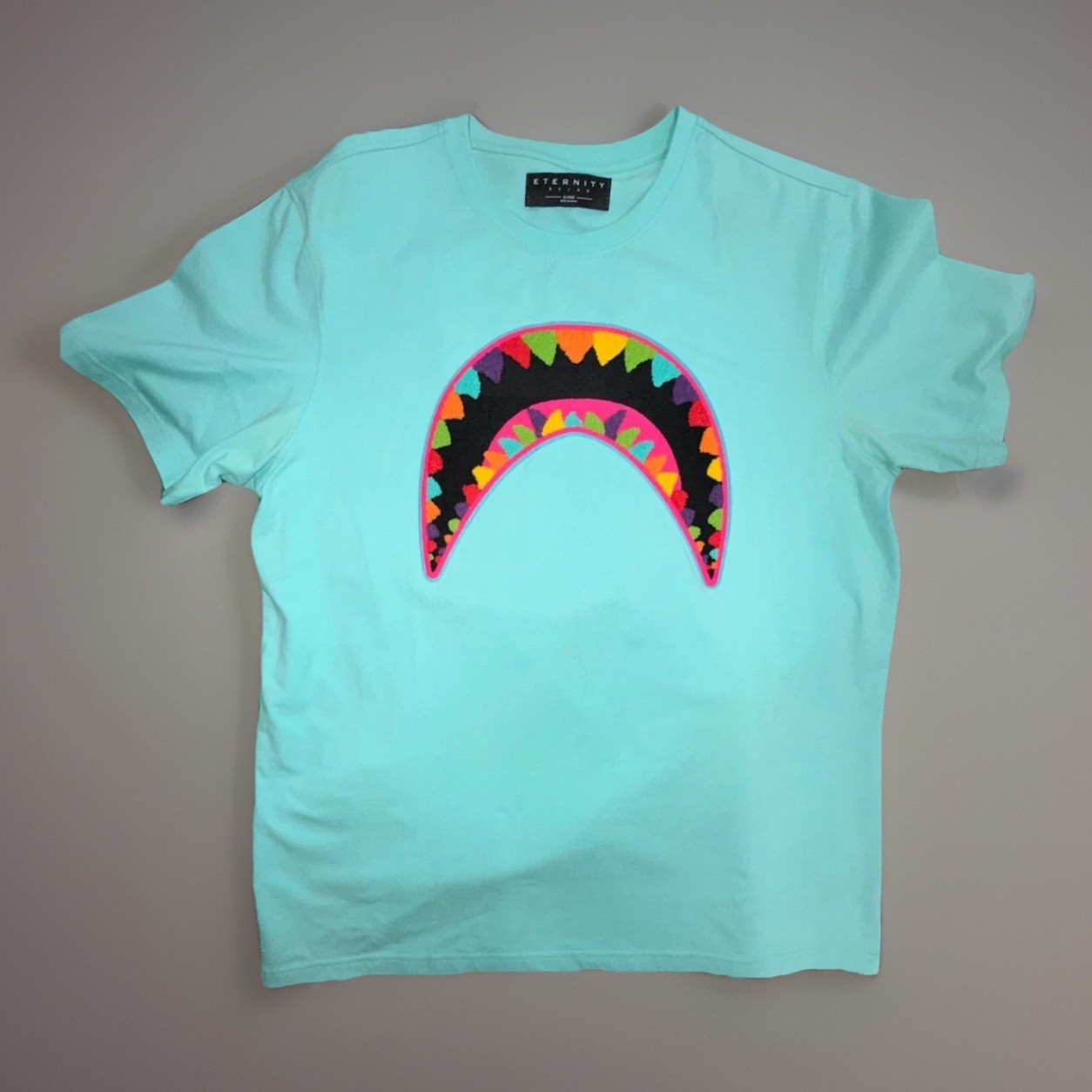 Eternity BC/AD Mens Shark Mouth Crew Neck Pullover T-Shirt Size XL Mint Green gallery