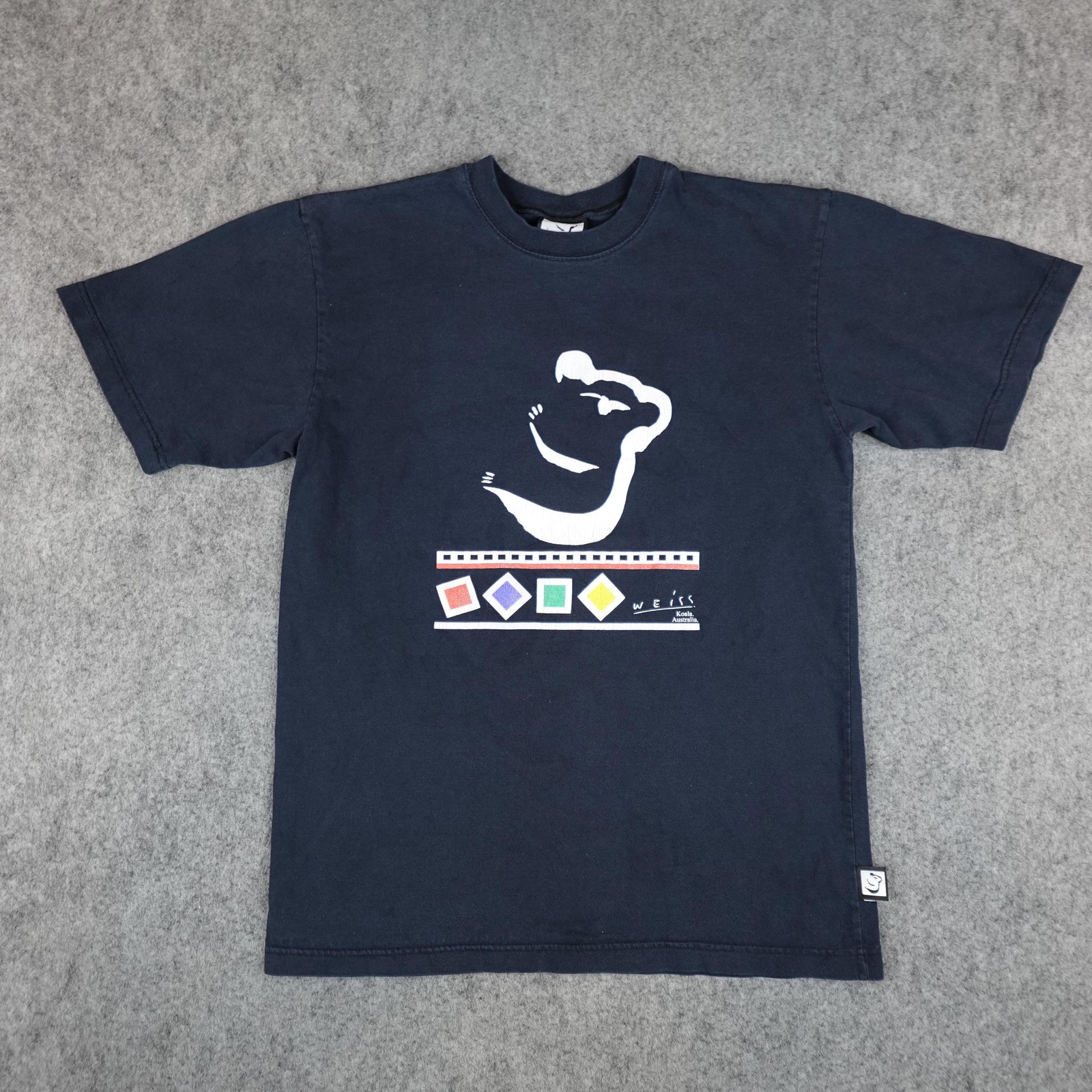 Vintage Weiss Koala Australia Shirt Mens Medium Black Animal Graphic Art Tee 90s