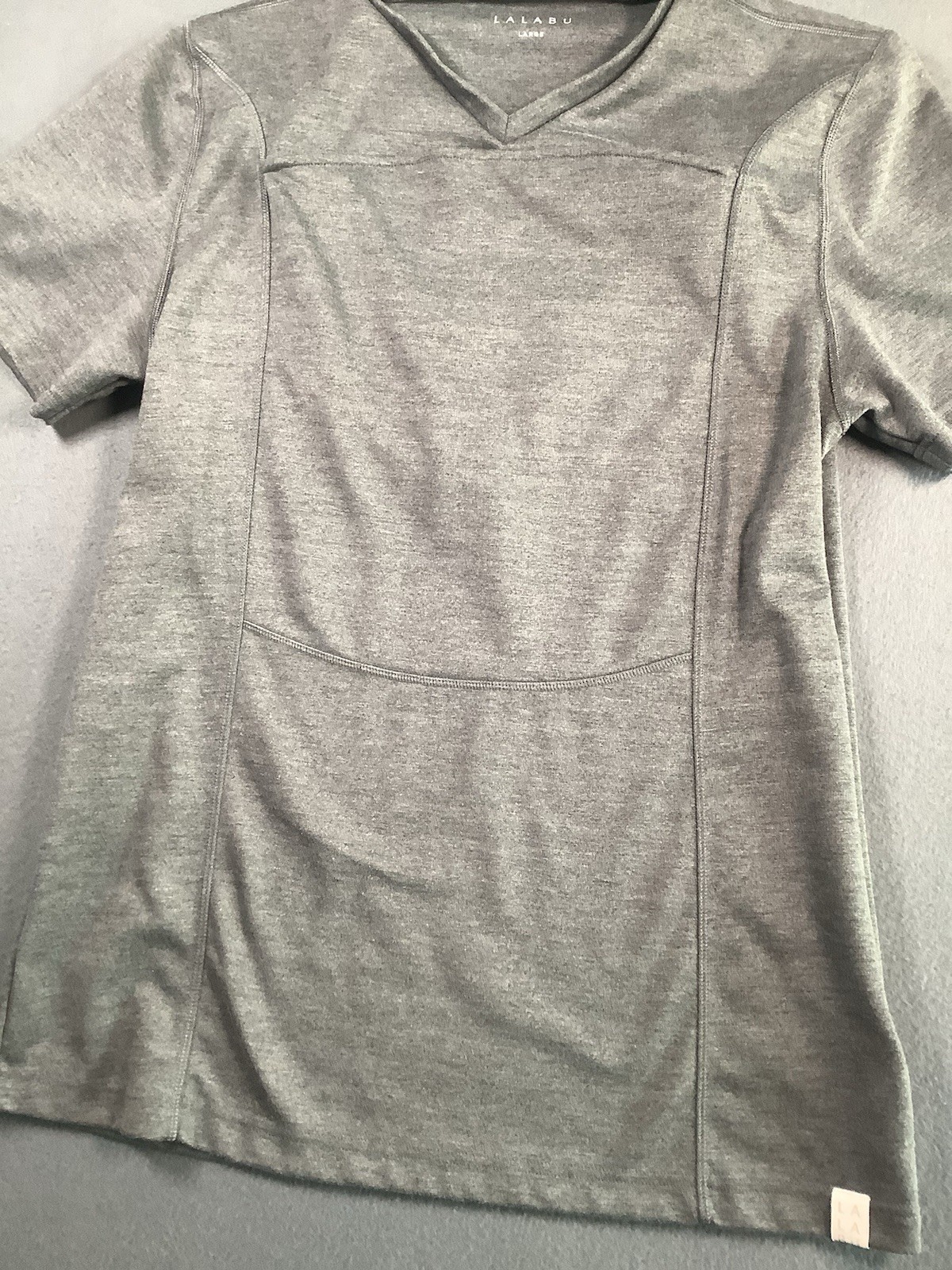 Lalabu Men's Grey Dad Shirt Size Large Baby Carrier with Kangaroo Pocket gallery