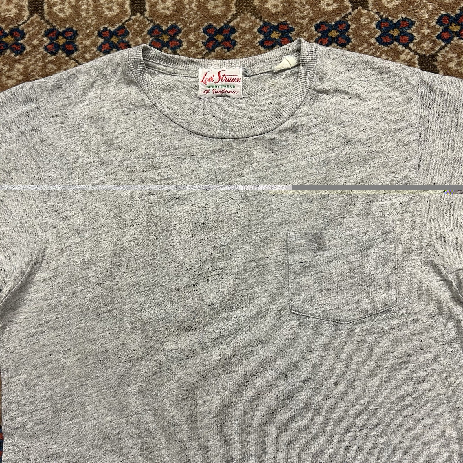LVC Levi’s Vintage Clothing 1950s Sportswear Tshirt Sz S - Heather Gray gallery